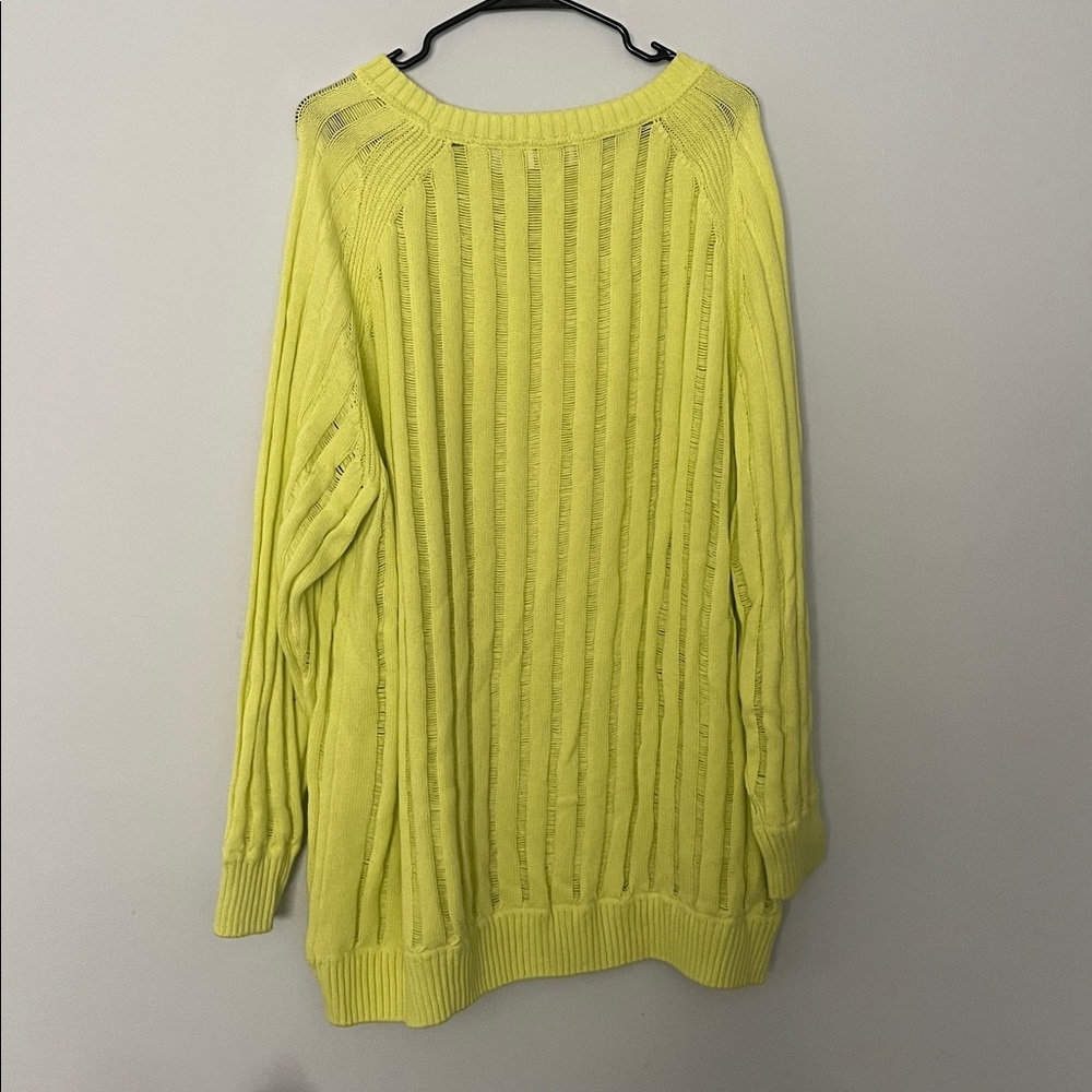 Future Collective Neon Yellow Knit Sweater Size 3X - Picture 2 of 3